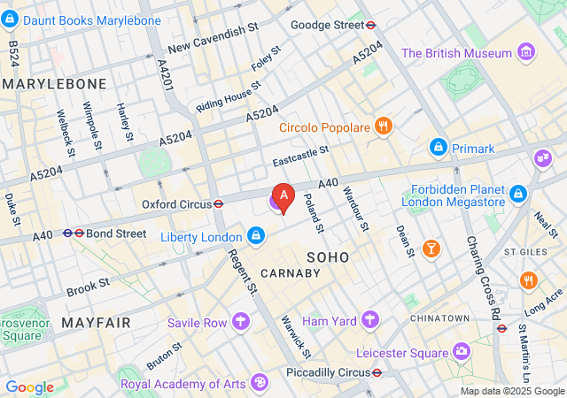 SweatBox Soho-map