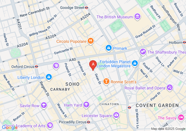 Sapphire Soho – London’s Premier Gentlemen’s Club-map
