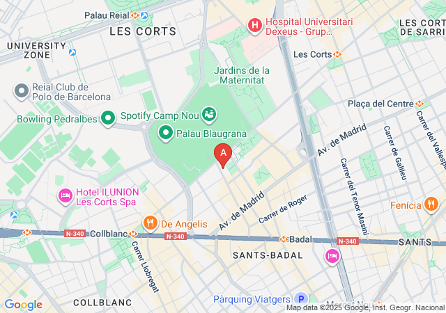 Apricots Camp Nou Escorts-map